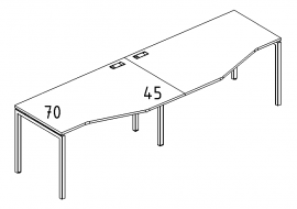 Рабочая станция столы Техно (2х120) на металлокаркасе DUE
