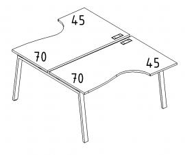 Рабочая станция со столами (2х120) каркас TRE