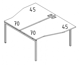 Рабочая станция металлокаркас DUE столы Техно (2х120)