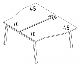 Рабочая станция (2х160) столы Техно на опорах TRE