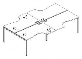 Станция 4х160 опоры DUE столы Классика эргономичные