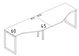Рабочая станция (2х120) каркас QUATTRO столы Техно