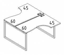 Рабочая станция каркас QUATTRO столы Классика (2х140)