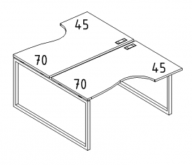 Рабочая станция каркас QUATTRO (2х140) столы Классика