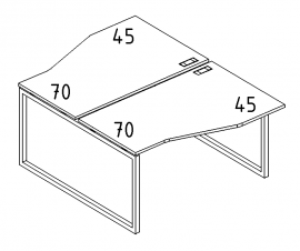 Рабочая станция столы (2х140) Техно каркас QUATTRO