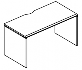 Стол письменный на каркасе ДСП (1 скос) 