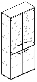 Шкаф для документов со стеклянными прозрачными дверьми (топ ДСП)