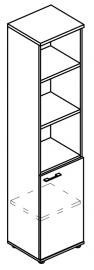 Шкаф для документов полузакрытый узкий (топ ДСП)