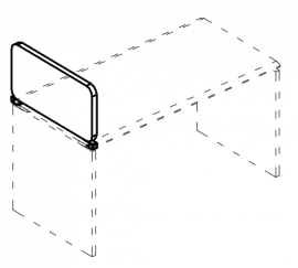 Экран торцевой для стола 80 тканевый