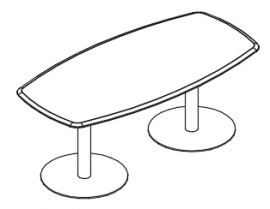 Стол для переговоров овальный на опорах-колоннах