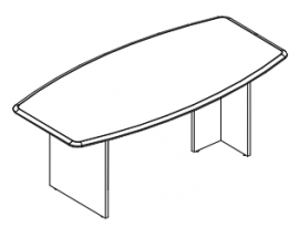 Стол для переговоров фигурный на опорах ДСП 
