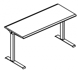 Стол письменный 160 на каркасе МL 2 скоса