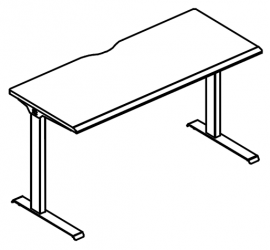 Стол 140 письменный на металлокаркасе МL (1 скос)