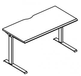 Стол письменный 180 на металлокаркасе МL (1 скос) 