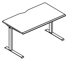 Стол письменный 180 на металлокаркасе МL (1 скос)