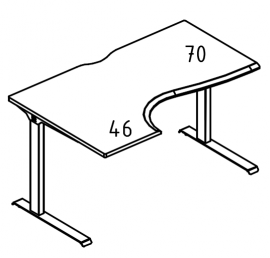 Стол эргономичный Классика на каркасе МL 1 скос левый