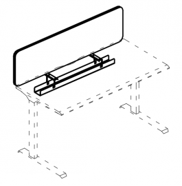 Экран для стола 160 тканевый с кабель-каналом
