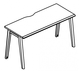 Стол письменный на металлокаркасе МТ (1 скос) 