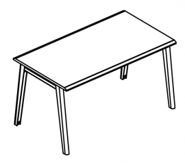 Стол письменный на металлокаркасе МТ (2 скоса)