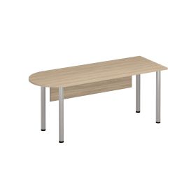 Стол полукруглый хромированные опоры МХ с экраном ДСП