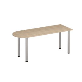 Стол письменный полукруглый на хромированных опорах