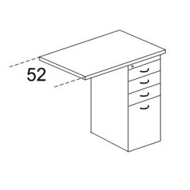 Тумба приставная 4 ящика (ДСП) с замком и файловым ящиком