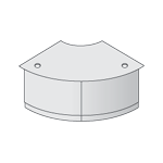 Столешница с заслонкой для ног (90 градусов)