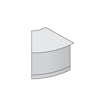 Столешница с заслонкой для ног (45 градусов)