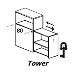 Шкаф для документов персональный Tower с замком, правый